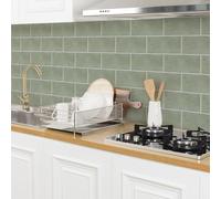 Neukids 36PCS Sage Green Scrub Tile Stickers, Self-Adhesive Tile Sticker