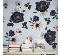 Neukids 3pcs 38×120cm Large Vintage Floral Wall Decals,Peel and Stick Wall Stickers,Self-Adhesive Wallpaper Sticker Living Room Bedroom Tv Background Wall Decor,Flowers of Eden