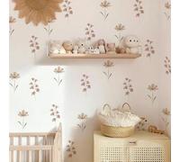 Neukids 48Pcs Boho Watercolor Pink Daisies Children's Wall Stickers, Girls Wall Decals Nursery Stickers for Kids Bedrooms Livingroom Kindergarten Window Wall Decor