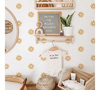 Neukids 72pcs Flower Wall Stickers Yellow Daisy Wall Stickers Nursery Baby Room Wall Stickers Living Room Bedroom Hallway Self-Adhesive Decorative Stickers