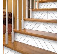 Neukids 7PCS Stair Stickers Self-Adhesive White Herringbone Stair Decals