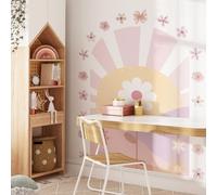 Neukids Arch Wall Stickers Pink Daisy Children's Wall Stickers Girls Wall Decals Nursery Stickers for Kids Bedrooms Livingroom Kindergarten Window Wall Decor