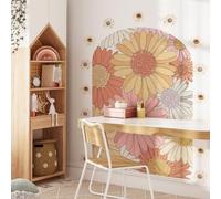 Neukids Arch Wall Stickers Retro Daisy Children's Wall Stickers Girls Wall Decals Nursery Stickers for Kids Bedrooms Livingroom Kindergarten Window Wall Decor