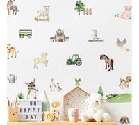 Neukids Boy Wall Stickers,60pcs Cute Animal Wall Decal for Kids Bedrooms Classroom, Removable Children's Nursery Stickers Walls Boy Baby Toddler Room Decor