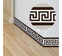 neukids DIY Skirting Board, Black and White Border Greek Pattern Geometric Patterns Edges Living Room Bathroom Kitchen Wallpaper Decoration 200x10CMx2Rolls