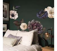 Neukids Fabric Large Vintage Floral Wall Decal, Wall Decal Flowers Eden Plants, Peony Wall Sticker Bedroom Living Room Hallway Sofa Backdrop Wall Decor Self Adhesive