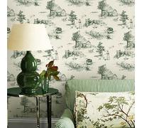neukids Green Floral Wallpaper Self Adhesive,Peel and Stick Ecological Landscape map Wallpaper Art Deco,Living Room Bedroom Kitchen Cabinets Fireplace Decor 40x250cm