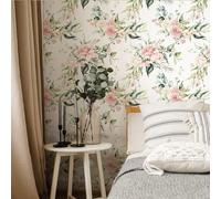 neukids Pink Floral Wallpaper Self Adhesive,Peel and Stick Peony Flowers Wallpaper Art Deco,Living Room Bedroom Kitchen Cabinets Fireplace Decor 40x250cm