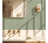 Neukids Sage Green Adhesive Tiles, Textured Kitchen, Tiles for Gluing, Tile Stickers, Green Self-Adhesive, Adhesive Tiles, Kitchen, Bathroom, Laundry, Motorhome, Fireplace, Stove Backsplash, 50 Pieces