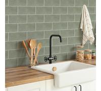 Neukids Sage Green Tile Stickers,Sage Green Stick on Tiles,12pcsX15cmX30cm