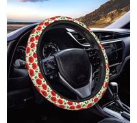 Neukim Poppy Flowers Steering Wheel Covers Anti-Slip Elasticity Car Accessories Steering Wheel Protector Universal 15 Inch for Cars SUV Vehicle Truck