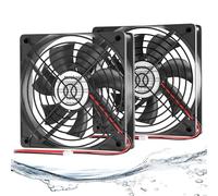 Neukniy 2-Pack Waterproof Fan IP67, 120mm x 25mm 12V Fan for RV Refrigerator, Greenhouse, Cabinets, Incubator and DIY Project Cooling