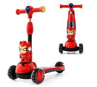 Neuleb 3 Wheel Kick Scooter for Kids Ages 3-10, Light Up Flashing Wheels, Toddler Scooter with Adjustable Handlebar, Anti-Slip Wide Deck & Lean-to-Steer, Outdoor Ride On Toy for Boys Girls