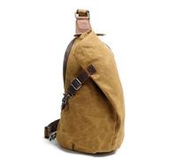 Neuleben Waterproof Canvas Shoulder Backpack Vintage Unisex Men's Small Sling Backpack Shoulder Bag Outdoor Sports Leisure, khaki, standard size, Rucksack