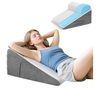 Neulriscn Bed Wedge Pillow, Memory Foam Triangle Pillow Support Cushion with Headrest for Acid Reflux, Snoring, Back Support Pillow for Sitting Up in Bed, Incline Cushion for Sleeping Upright, Reading