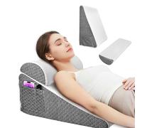 Neulriscn Bed Wedge Pillow, Triangle Pillow with Headrest for Acid Reflux, Snoring, Wedge Pillow Support Cushion for Sitting Up in Bed, Incline Cushion for Sleeping Upright, Reading, Leg Elevation