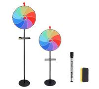 Neulriscn Color Prize Wheel 16 Inch, 12 Slots Spinning Wheel for Prizes, Floor Standing Roulette Spinner of Fortune, Dry Erase Marker and Eraser, Spin the Wheel Game for Party Pub Carnival Tradeshow
