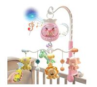 Neulriscn Cot Mobile with Music and Lights, Baby Mobiles for Cot, Musical Baby Mobile for Next to Me Crib with Remote Control, Clip on Hanging Baby Toy Crib Mobiles for Nursery 0-12 Months (Pink)