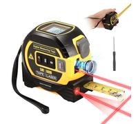 Neulriscn Laser Tape Measure, 3 in 1 Digital Laser Distance Measurement Tool, LCD Display, 196FT/60M Laser Measure, 16FT/5M Tape Measure and Cross Line Laser, M/In/Ft, Measuring Distance, Area, Volume