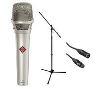 Neumann KMS 105 - Live Vocal Condenser Microphone (Nickel) With XLR Cable and Mic Stand