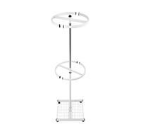 NEUN WELTEN Rotary Clothes Stand Ø 50 cm with Duplicate Hanging Rods and One Shelf Storage
