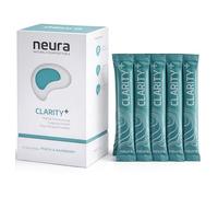Neura - Clarity+ - Natural Brain Supplement Nootropic for Memory, Focus & Mood - White Peach & Raspberry Flavour - Dosed Lion's Mane Mushroom, Green Tea Extract - 20 Sachets