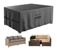 Neuradical Garden Furniture Cover - Waterproof Patio Sofa Covers, 420D Oxford Fabric Cover for Outdoor Table & Chairs, Outside Cube Rattan Set Covers with Air Vent, UV & Tear Resistant 200x200x90cm