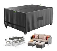 Neuradical Garden Furniture Cover - Waterproof Patio Sofa Covers, Oxford Fabric Cover for Outdoor Table & Chairs, Outside Cube Rattan Set Covers with Air Vent, Anti-UV - Tear Resistant 150x90x75cm