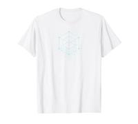 Neural Threads Fractal Neural Cube Sci-Fi Geometric AI Value Graphic T-Shirt, Men, White, S