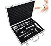 Neuro 7 Piece Exam Kit, Aluminum Reflex Hammer & Tuning Fork Set for Sensation Vibration Testing. Ergonomic Handle Design. Durable Stainless Steel Instruments for Clinical Neurological Assessment.