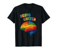 Neuro Queer Gay Pride Neurodiverse Autism Rainbow Brain LGBT T-Shirt