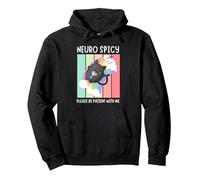Neuro Spicy ADHD ASD Autism Dyslexia CPTSD Pride Pullover Hoodie, Adult Unisex, Black, Small