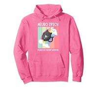 Neuro Spicy ADHD ASD Autism Dyslexia CPTSD Pride Pullover Hoodie, Adult Unisex, Bright Pink, Large