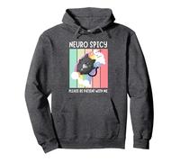 Neuro Spicy ADHD ASD Autism Dyslexia CPTSD Pride Pullover Hoodie, Adult Unisex, Dark Heather Grey, XX-Large