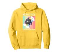 Neuro Spicy ADHD ASD Autism Dyslexia CPTSD Pride Pullover Hoodie, Adult Unisex, Lemon Yellow, Small