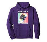 Neuro Spicy ADHD ASD Autism Dyslexia CPTSD Pride Pullover Hoodie, Adult Unisex, Purple, Large