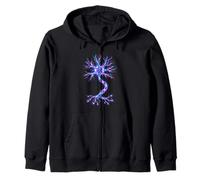 Neurobiology Neuron Cell Electric Signal Brain Science Zip Hoodie