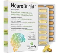 NeuroBright with Turmeric - Brain Supplement Multivitamin + Omega-3 Fish Oil Capsules for Memory & Focus - 16 High-Dose Ingredients inc. Vitamins C, D, E, B-Complex, Curcumin, Zinc & Copper - 56 Caps