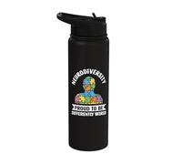 Neurodivergent Autism ASD ADHD ADHS Celebrate Neurodiversity Stainless Steel Insulated Water Bottle