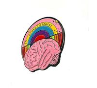 Neurodivergent Autism Mental Health Matters Acceptance and Understanding Empathy Think Pink Brain Rainbow Metal Enamel Pin Badge