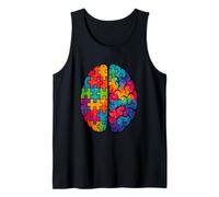 Neurodivergent Brilliance Colorful Brain with Puzzle Tank Top