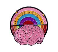 Neurodivergent Enamel Pin Cartoon Coloured Brain Metal Brooch Infantile Autism Pride Pin Badge Backpack Accessories Gifts, Metal