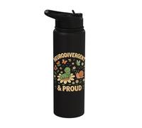 Neurodivergent Proud Caterpillar Snail Butterfly Stainless Steel Insulated Water Bottle