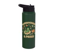 Neurodivergent Proud Caterpillar Snail Butterfly Stainless Steel Insulated Water Bottle