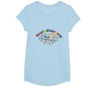 Neurodivergent & Proud: Colorful Brain Celebration T-Shirt, Girls, Baby Blue, Medium