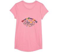 Neurodivergent & Proud: Colorful Brain Celebration T-Shirt, Girls, Pink, Small