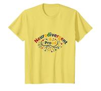 Neurodivergent & Proud: Colorful Brain Celebration T-Shirt, Kids, Lemon, 3 Years