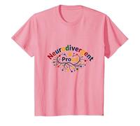 Neurodivergent & Proud: Colorful Brain Celebration T-Shirt, Kids, Pink, 10 Years