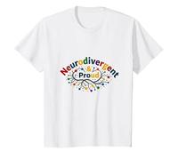 Neurodivergent & Proud: Colorful Brain Celebration T-Shirt, Kids, White, 10 Years