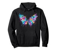 Neurodivergent Wings Rainbow Splash Adult Art Pullover Hoodie